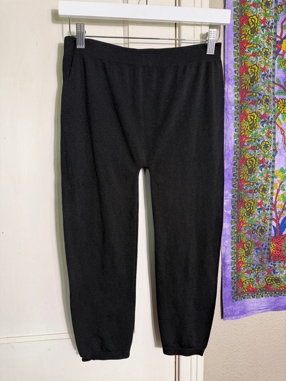 Miss Juli Black Cropped Leggings One Size 1X-3X Pull On Stretch NWT